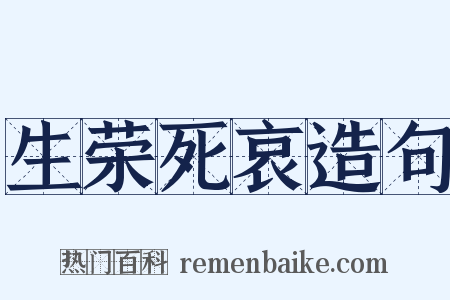 生荣死哀造句是什么意思的图片